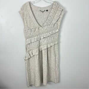 Anthro Knitted & Knotted Whirling Ruffles Wool Cashmere Blend Dress